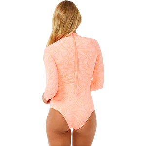 2024 Rip Curl Frauen Sun Chaser Long Sleeve Surfsuit 16FWRV - Coral